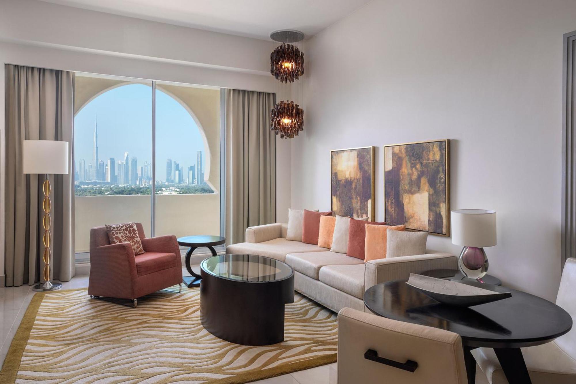 Marriott Executive Apartments Al Jaddaf, Dubaj Kültér fotó Living room