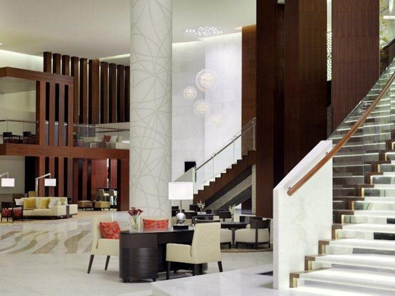 Marriott Executive Apartments Al Jaddaf, Dubaj Kültér fotó The lobby of the hotel